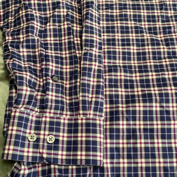 Jos. A. Bank Men's 3X Plaid Shirt - Navy, White and Burgundy - Picture 2 of 5